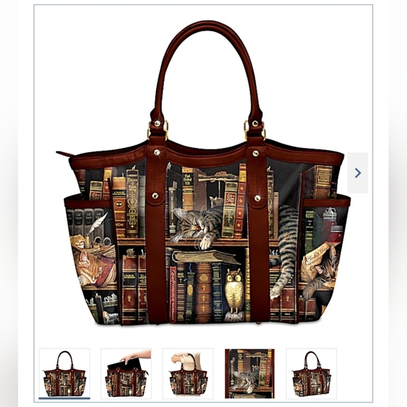 The Bradford Exchange Charles Wysocki "Classic Tails" Tote Bag With Cat Artwork - Picture 2 of 11